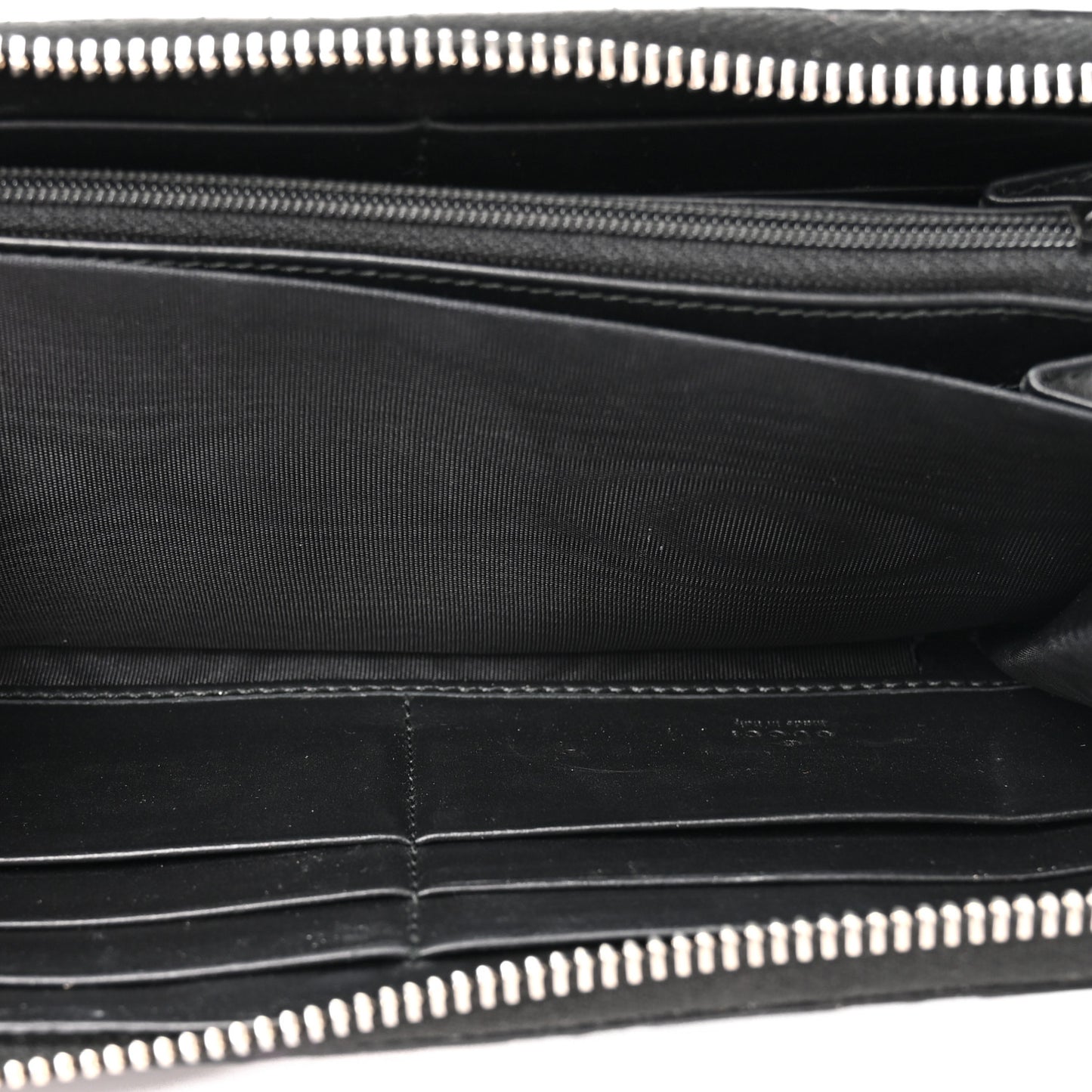 Guccissima Web Zip Around Wallet Black