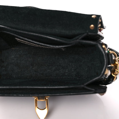 Valentino Garavani Pebbled Calfskin Rockstud Rolling Flip Lock Crossbody Bag Black 5 of 14
