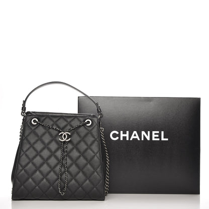 Chanel Caviar Quilted Medium CC Bucket Bag Black 10 of 10