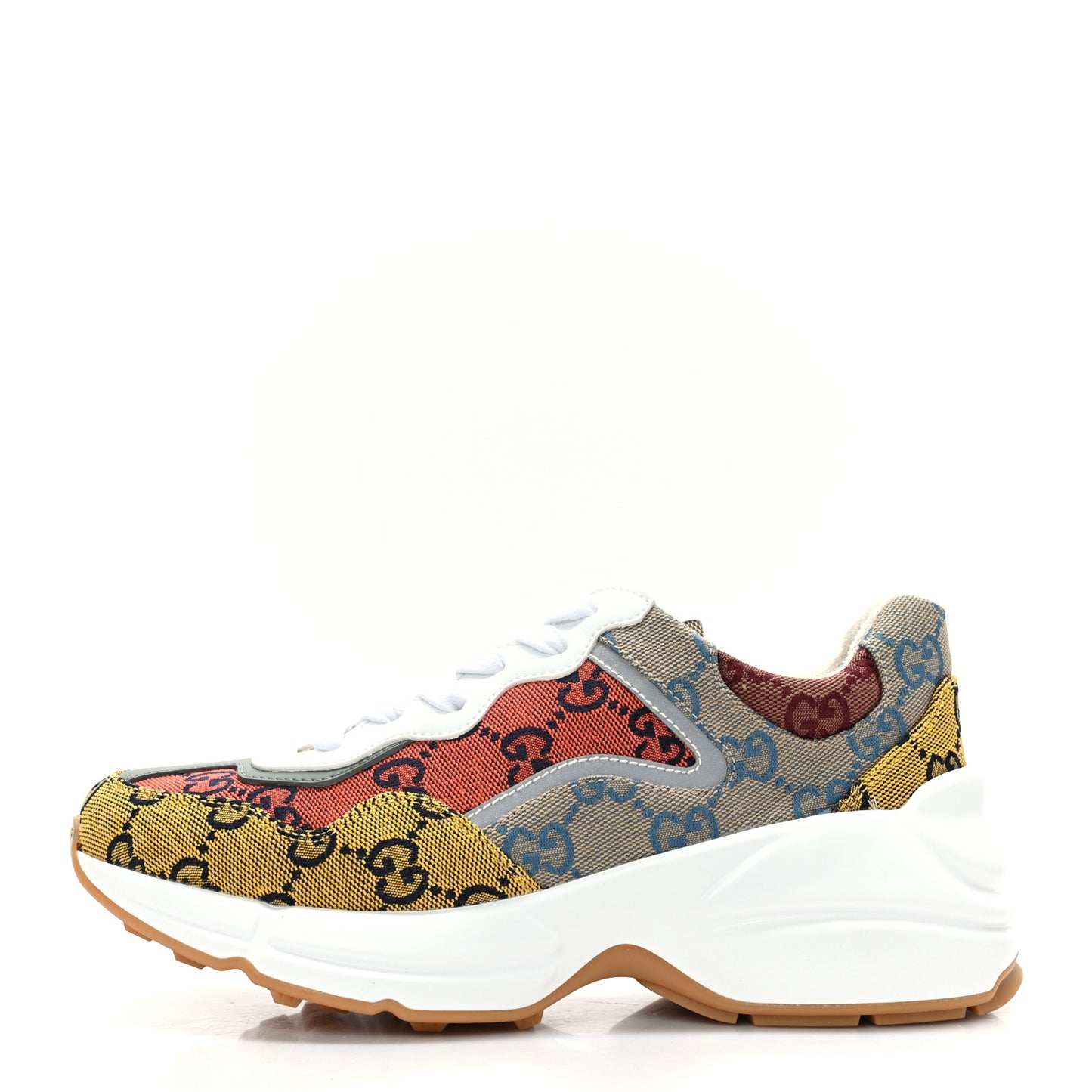 Monogram Multicolor Demetra Womens Rhyton Sneakers 35.5 Yellow Blue Great White Tabasco