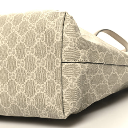 Gucci GG Supreme Monogram Textured Dollar Calfskin Web Medium Ophidia Shopping Tote Beige Mystic White Oatmeal 10 of 10