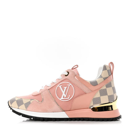 Louis Vuitton Suede Damier Azur Run Away Sneakers 36.5 Pink 1 of 4
