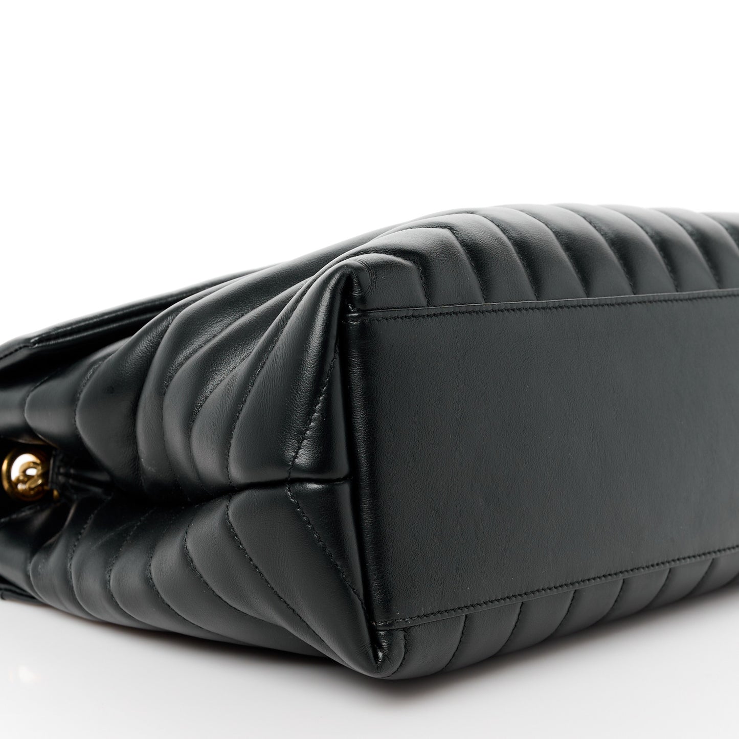 Calfskin Y Quilted Monogram Medium Loulou Chain Satchel Black