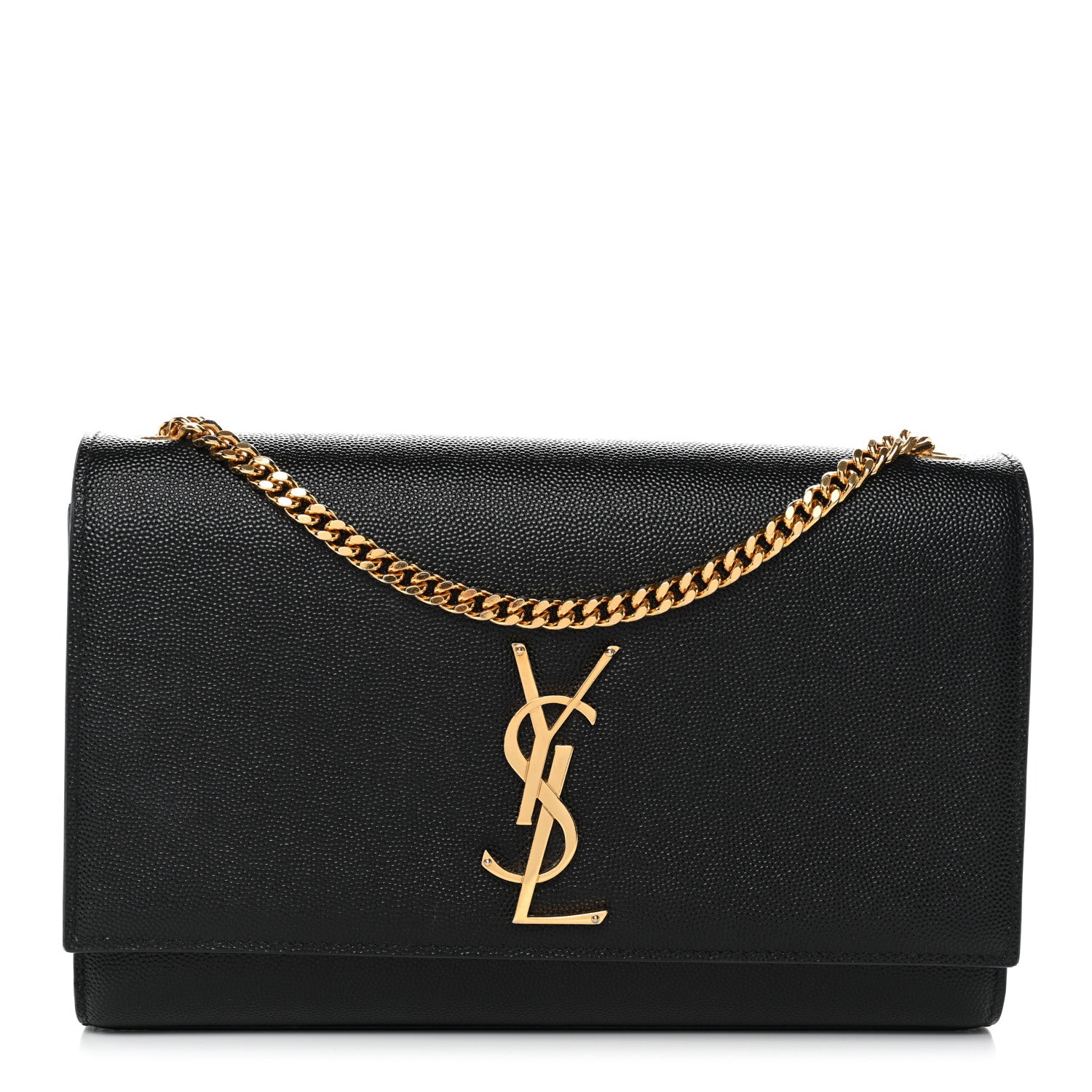 Saint Laurent Grain De Poudre Medium Classic Monogram Kate Satchel Black 1 of 10