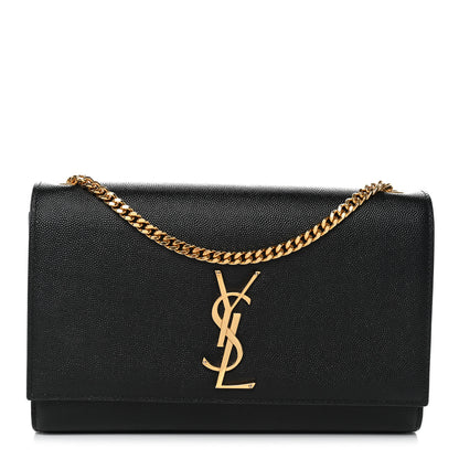 Saint Laurent Grain De Poudre Medium Classic Monogram Kate Satchel Black 1 of 10