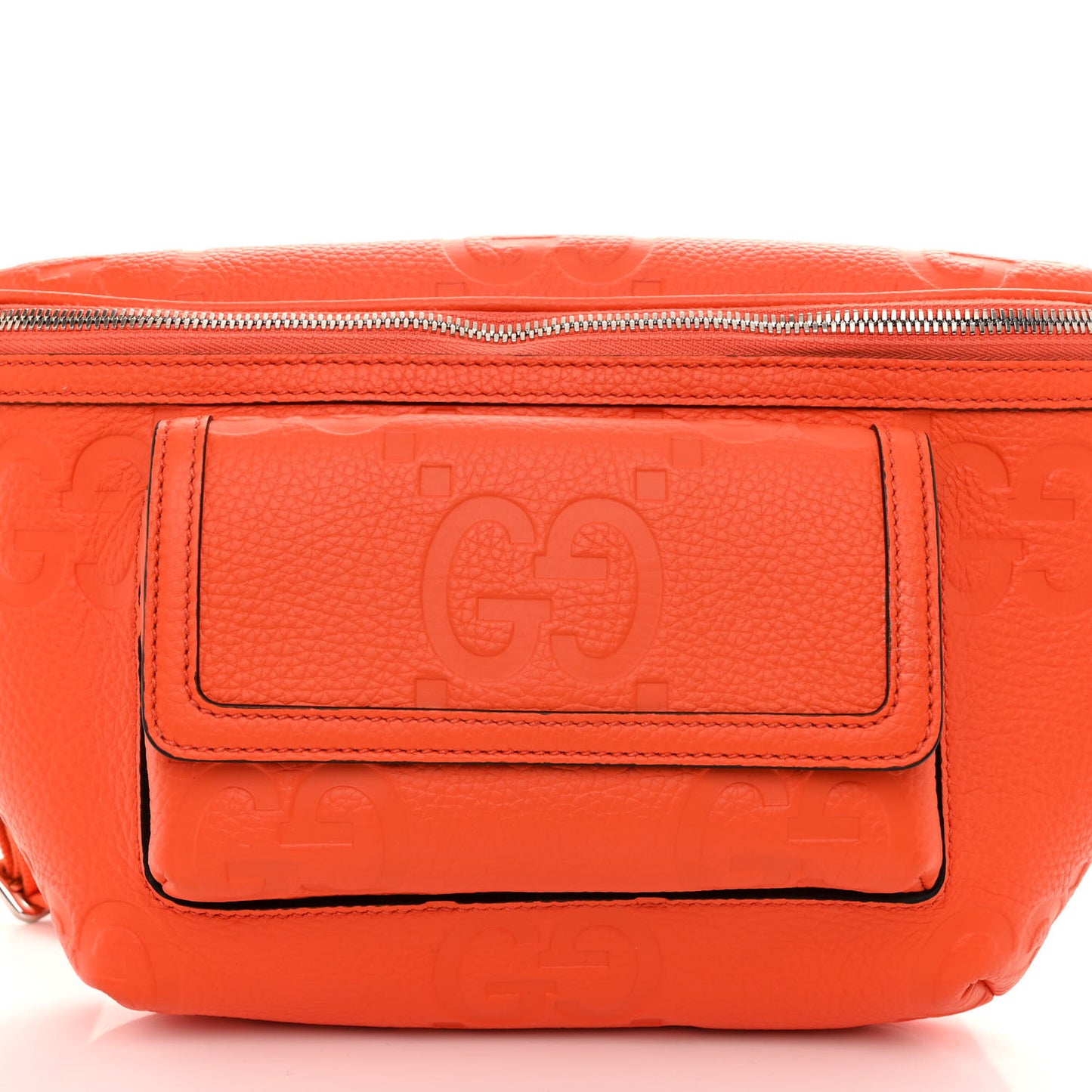 Piuma Calfskin Jumbo GG Embossed Pocket Belt Bag Good Orange
