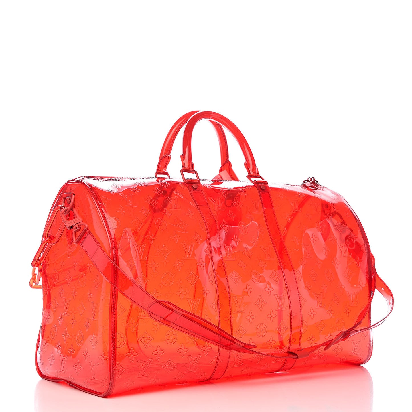 PVC Monogram Keepall Bandouliere 50 Grenadine Red