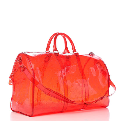 Louis Vuitton PVC Monogram Keepall Bandouliere 50 Grenadine Red 3 of 9