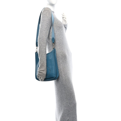 Hermes Taurillon Clemence Evelyne PM Blue Jean 2 of 11