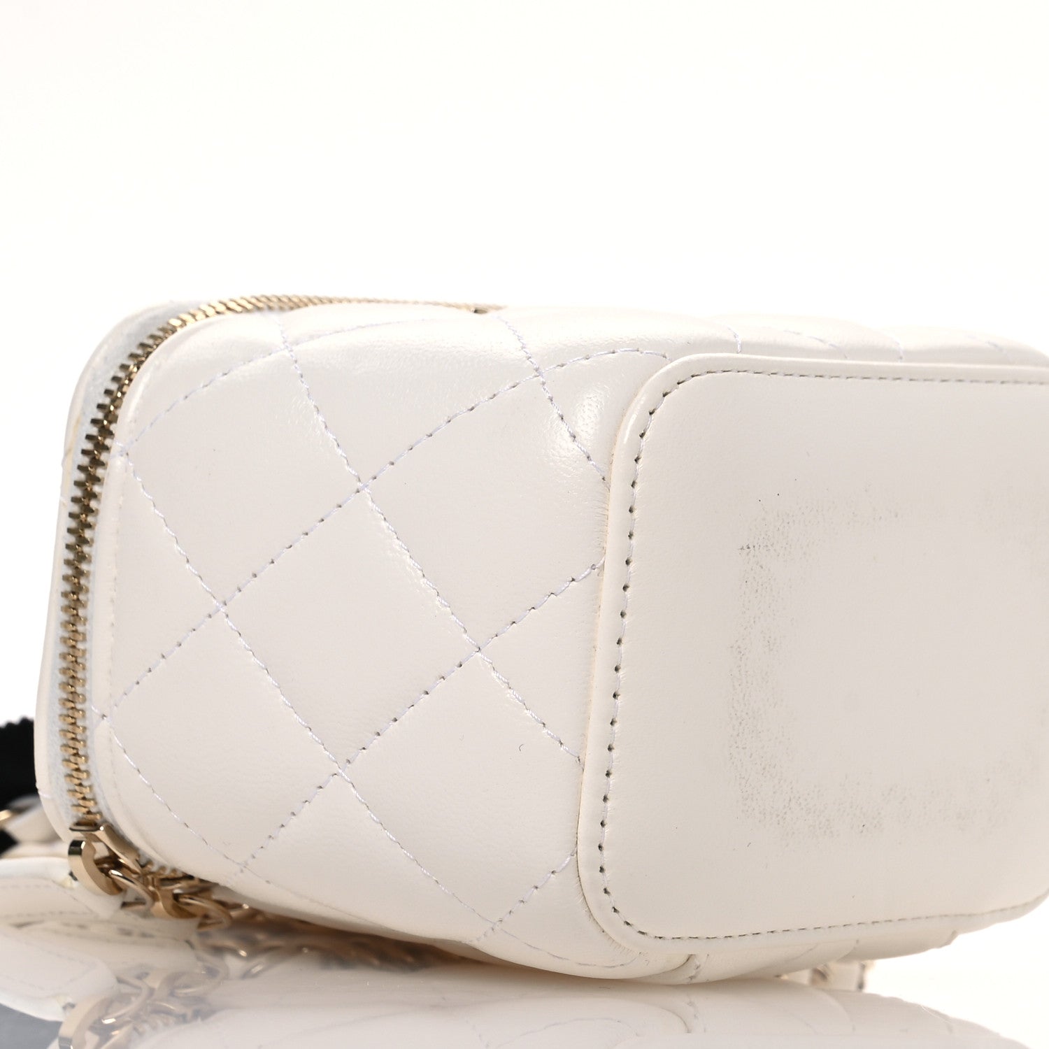 Chanel Lambskin Quilted My Chanel Lady Vanity Case With Chain White 9 of 10
