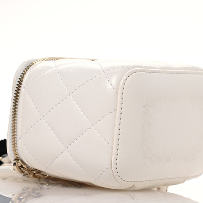 Chanel Lambskin Quilted My Chanel Lady Vanity Case With Chain White 9 of 10