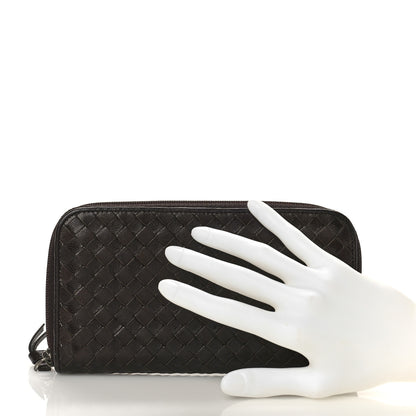 Bottega Veneta Nappa Intrecciato Zip Around Wallet Ebano 2 of 8