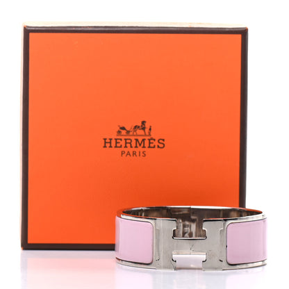 Hermes Enamel Wide Clic Clac H Bracelet PM Rose Dragee 5 of 5