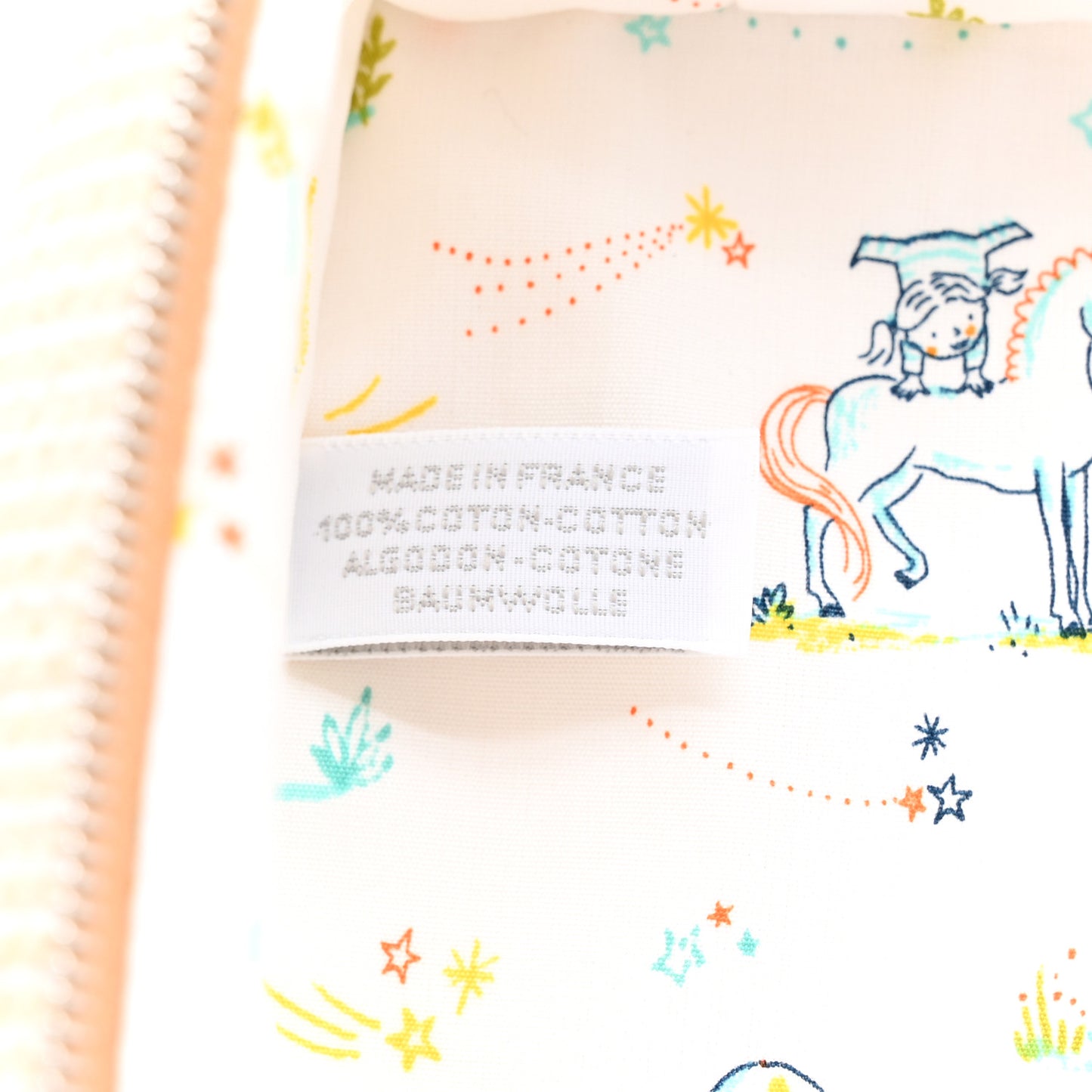 Printed Cotton Embroidered Medium Toogo Cabriole Case Biscuit