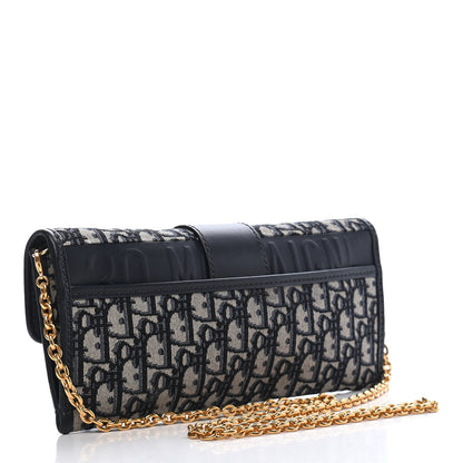 Christian Dior Oblique 30 Montaigne Chain Pouch Blue 3 of 9