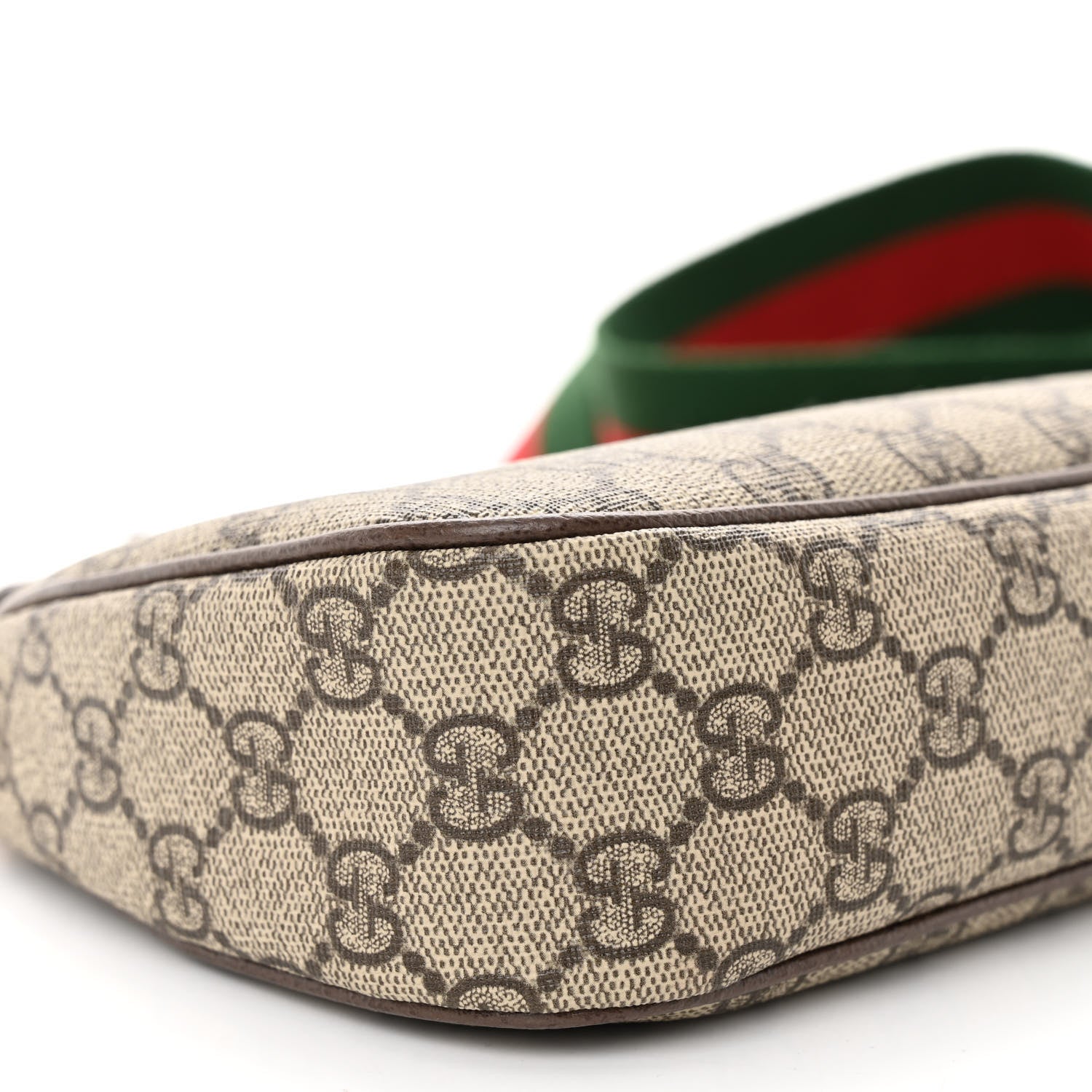 Gucci GG Supreme Monogram Textured Dollar Calfskin Web Small Ophidia GG Handbag Beige Ebony New Acero 8 of 10