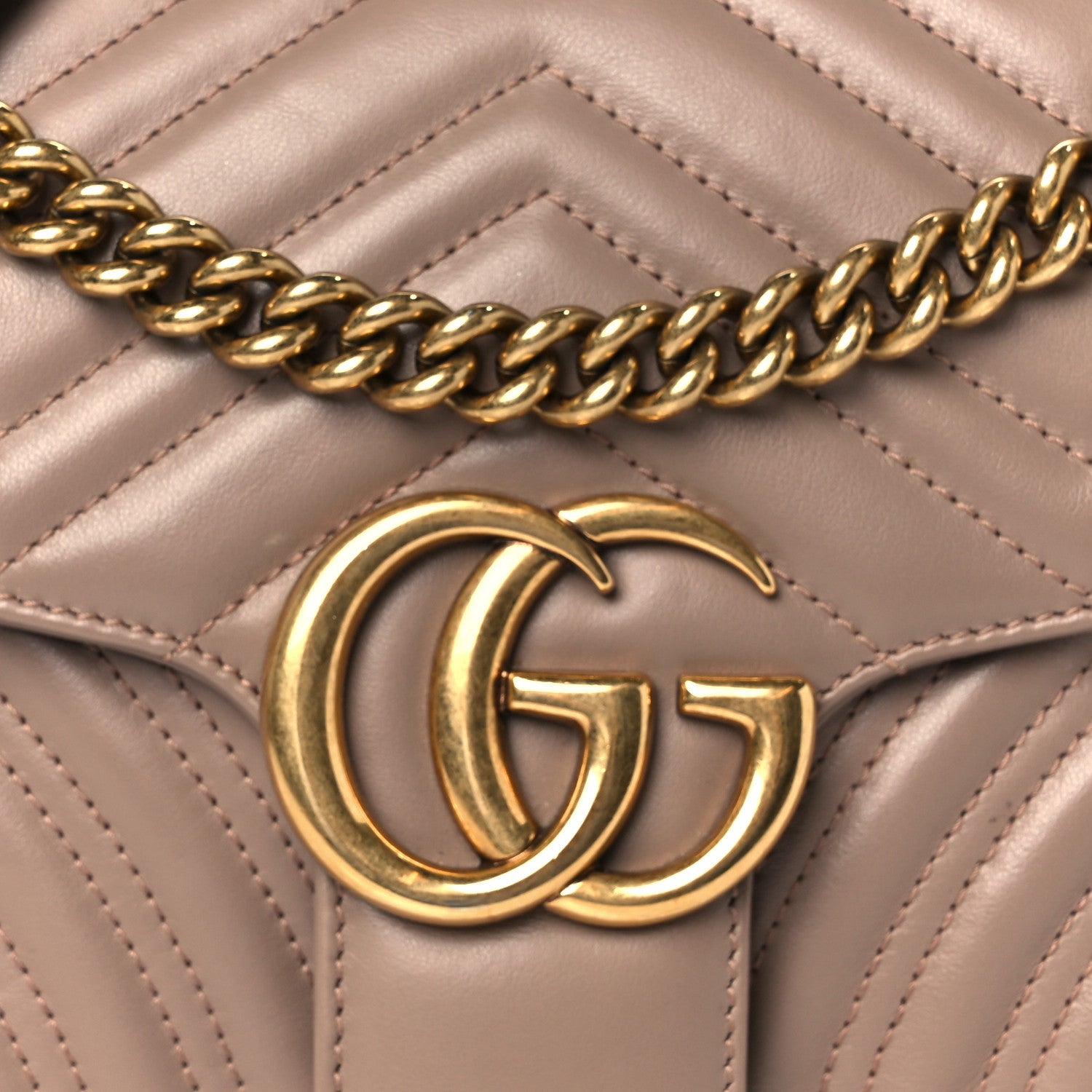 Gucci Calfskin Matelasse Small GG Marmont Shoulder Bag Porcelain Rose 9 of 11