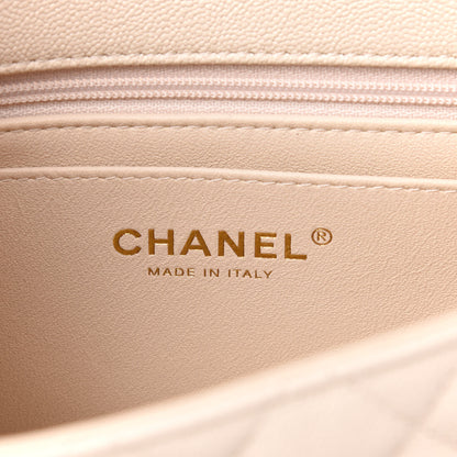 Chanel Caviar Quilted Mini Top Handle Rectangular Flap Beige 6 of 10