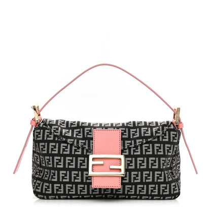 Fendi Zucchino Baguette Black Rosa 1 of 10