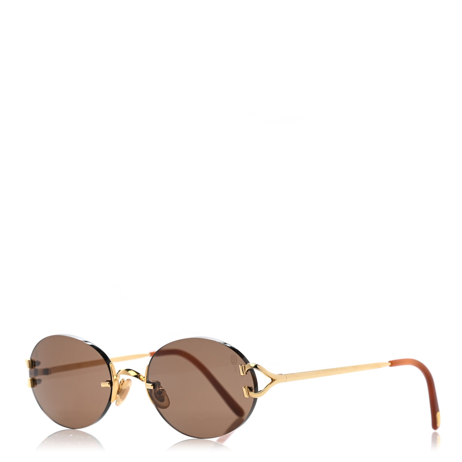 Cartier Rimless Madison Round Sunglasses Brown 1 of 8