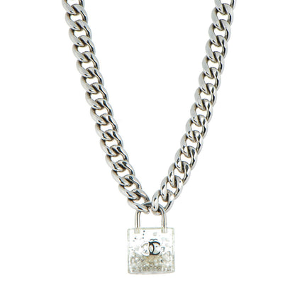Chanel Pearl CC Padlock Necklace Silver 1 of 6
