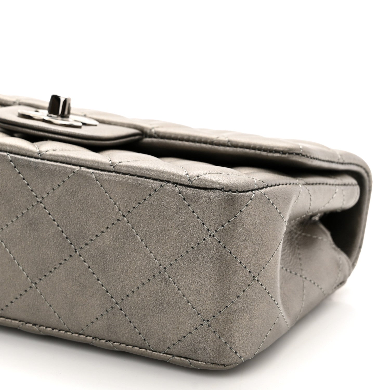 Chanel Metallic Calfskin Quilted Mini Rectangular Flap Ruthenium 10 of 10