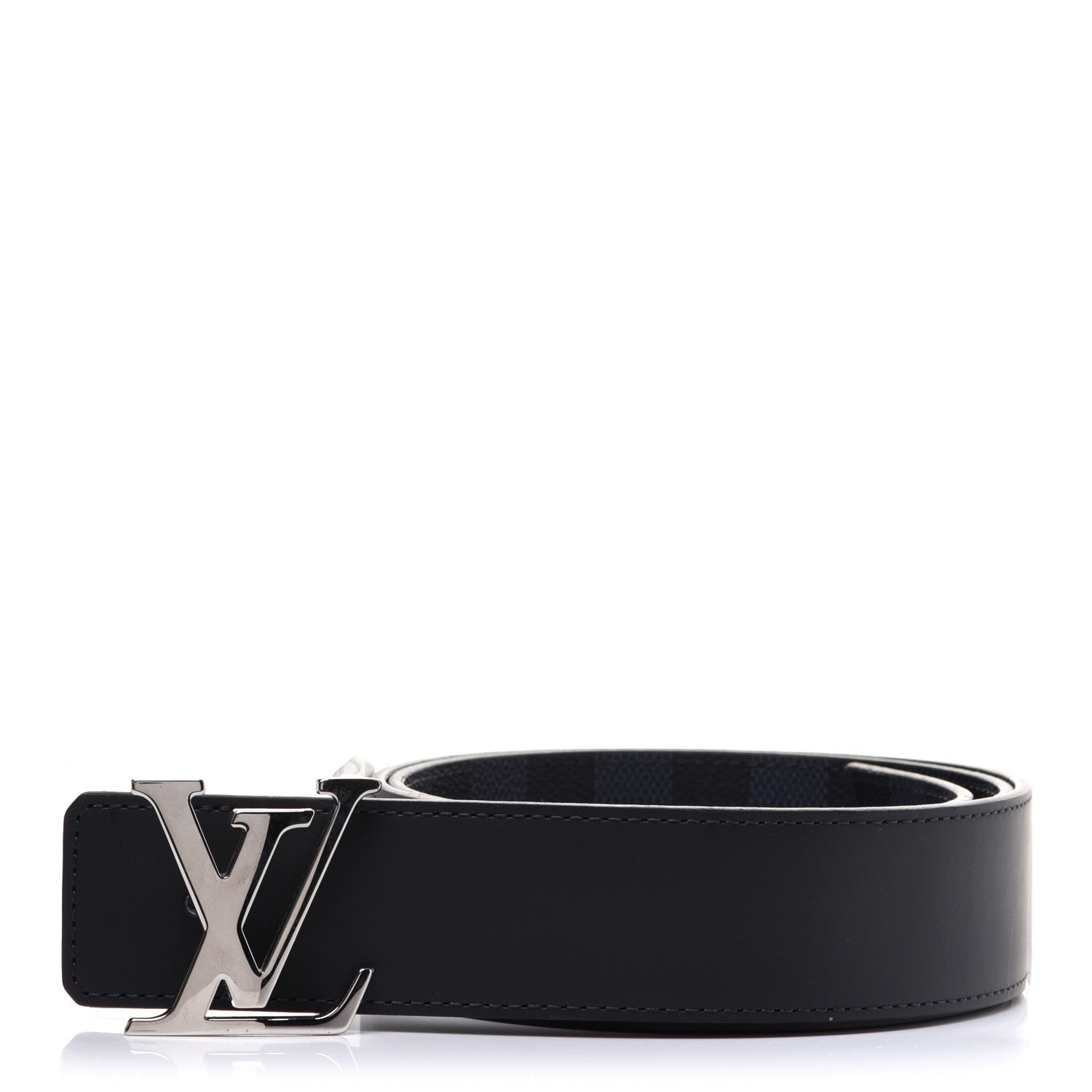 Louis Vuitton Damier Cobalt Calfskin 40mm LV Initiales Reversible Belt 90 36 Black 3 of 6