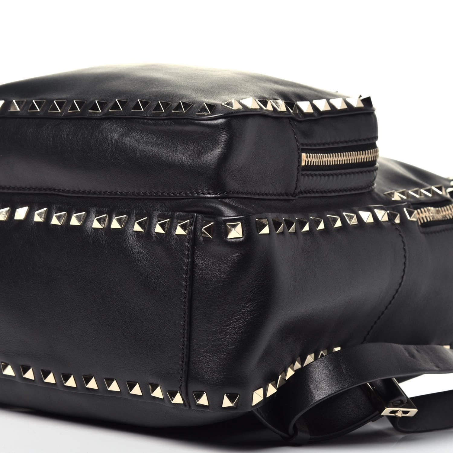 Valentino Garavani Vitello Medium Rockstud Backpack Black 9 of 10