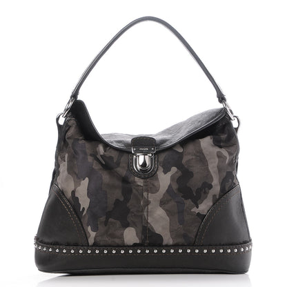 Prada Tessuto Camouflage Flap Shoulder Bag Fumo 1 of 8