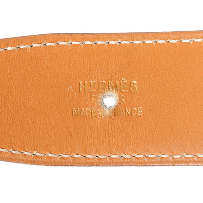 Hermes Box Vache Reversible Polished Constance 32mm H Belt 62 Noir Natural 6 of 7
