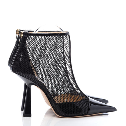 Jimmy Choo Mesh Patent Kix 100 Boots 38 Black 4 of 7