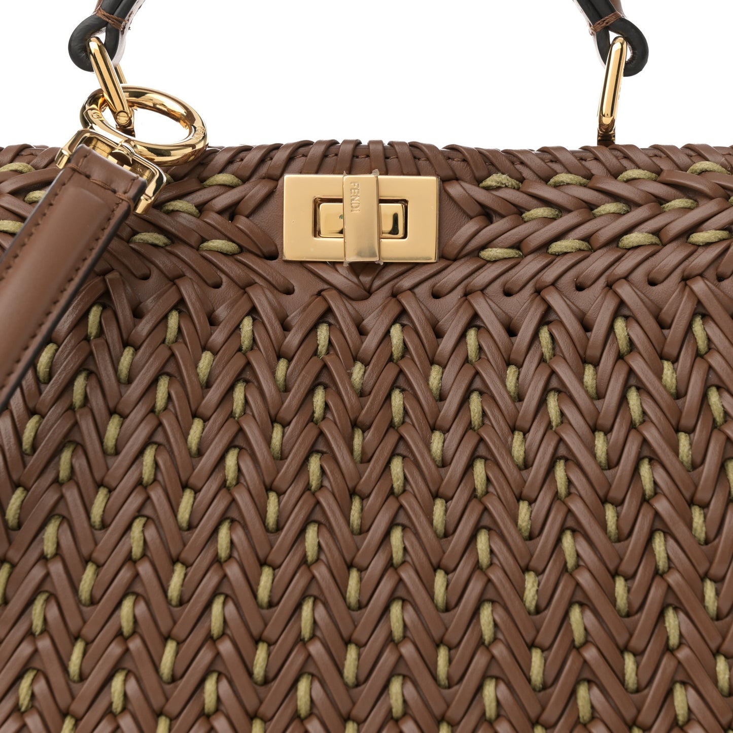 Vitello King Shiny Nappa Intreccio Petite Peekaboo I SEE U Satchel Gianduia