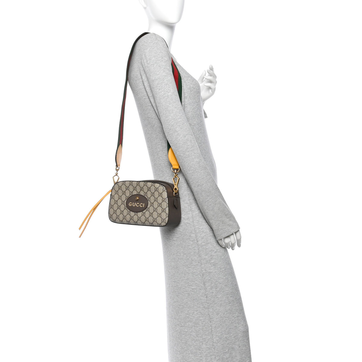 GG Supreme Monogram Web Neo Vintage Shoulder Bag Beige New Acero Crop
