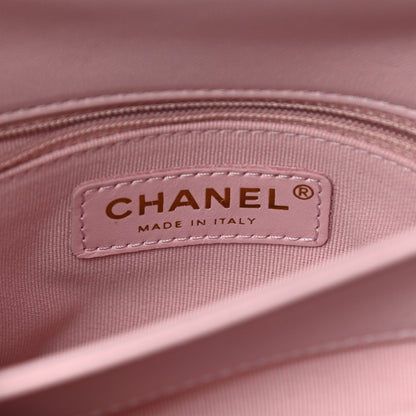 Chanel Lambskin Quilted Small Chain Top Handle Flap Rose Clair 6 of 12