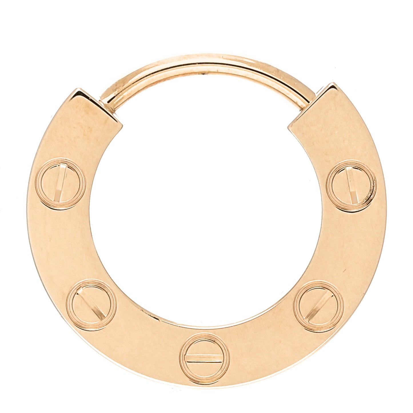 18K Yellow Gold Single LOVE Hoop Earring