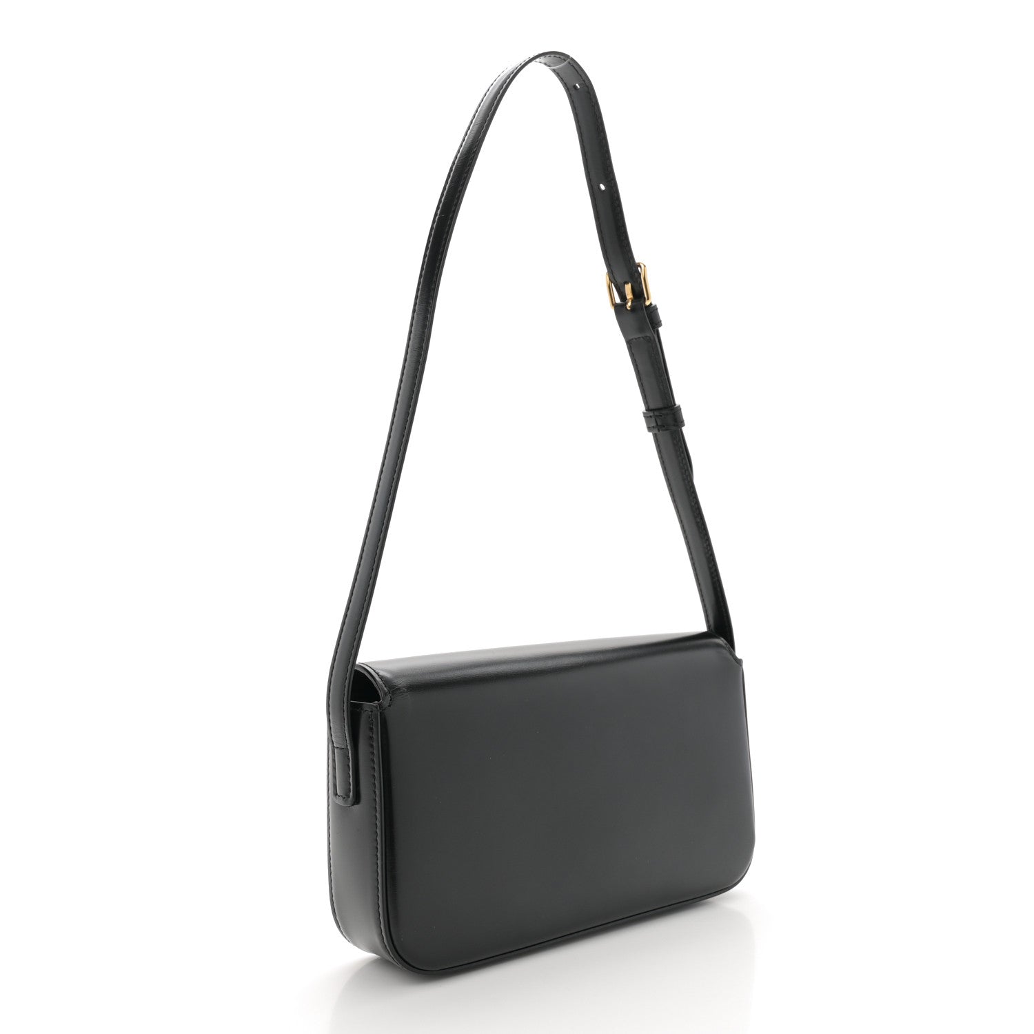 Celine Shiny Calfskin Triomphe Shoulder Bag Black 3 of 13