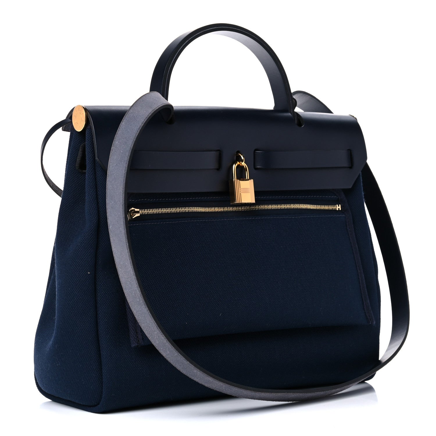 Hermes Military Toile Vache Hunter Herbag Zip 39 MM Bleu Indigo 2 of 19