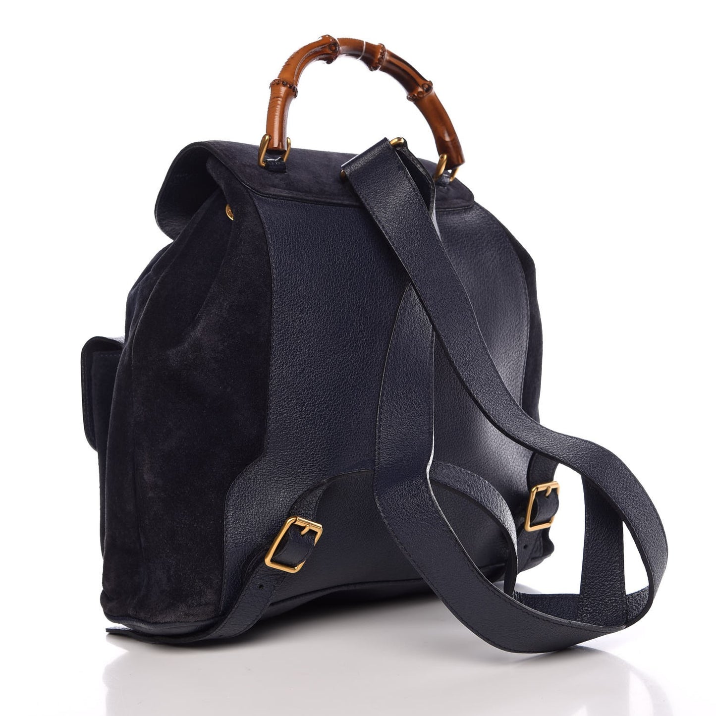 Suede Bamboo Backpack Navy Blue