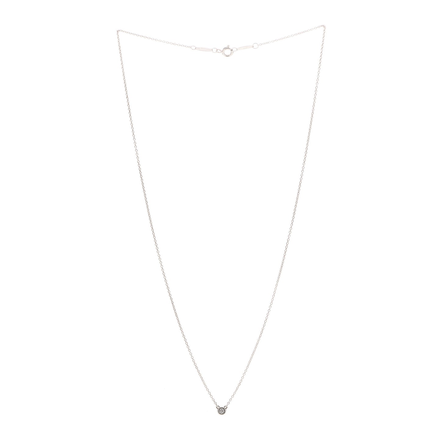 Sterling Silver Diamond .09ct Elsa Peretti Diamonds by the Yard Pendant Necklace
