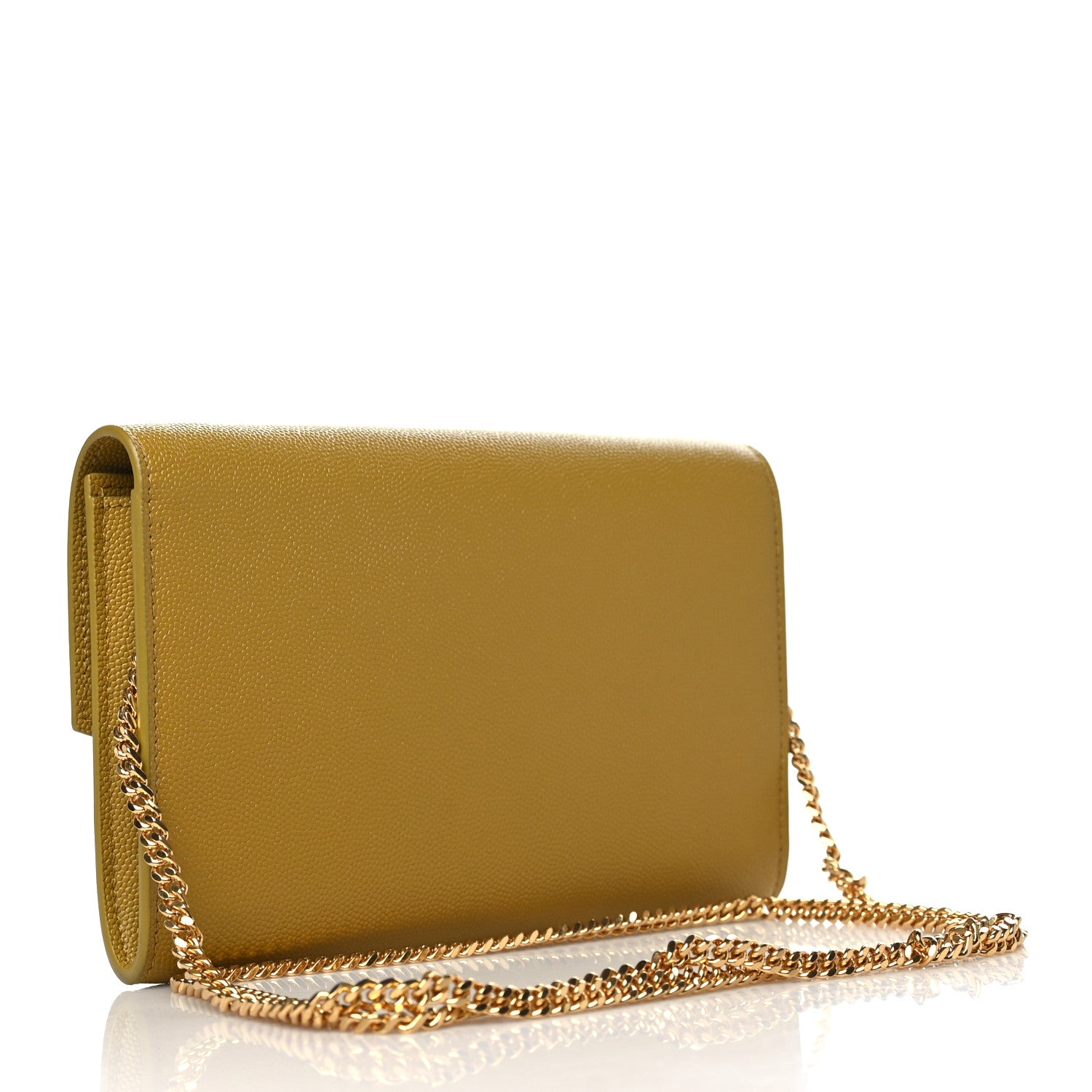 Saint Laurent Grain De Poudre Monogram Uptown Chain Wallet Olive 4 of 11