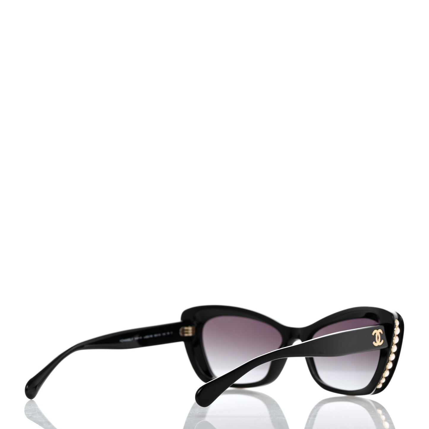 Acetate Pearl Cat Eye CC Sunglasses 5481-H-A Black