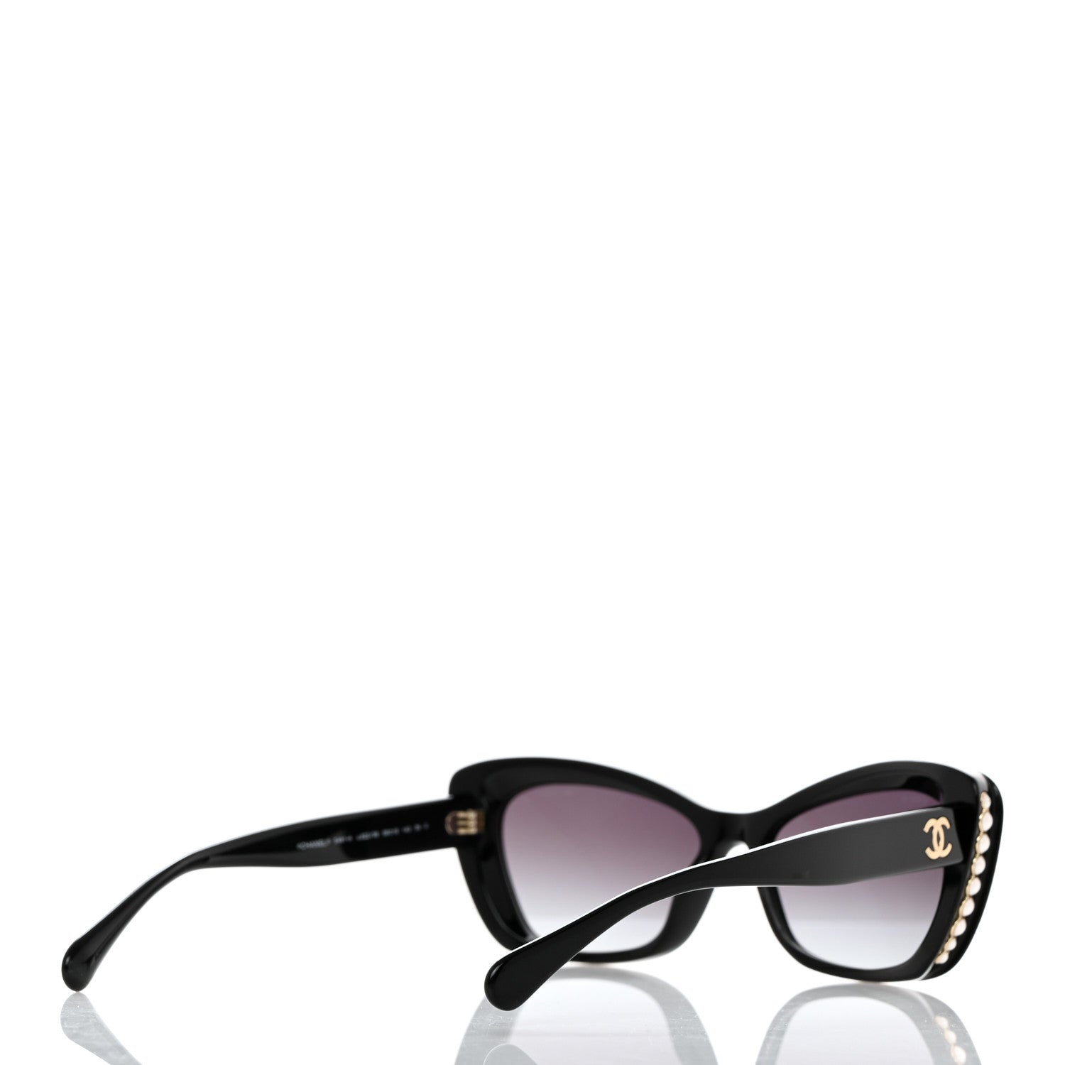 Chanel Acetate Pearl Cat Eye CC Sunglasses 5481-H-A Black 4 of 8