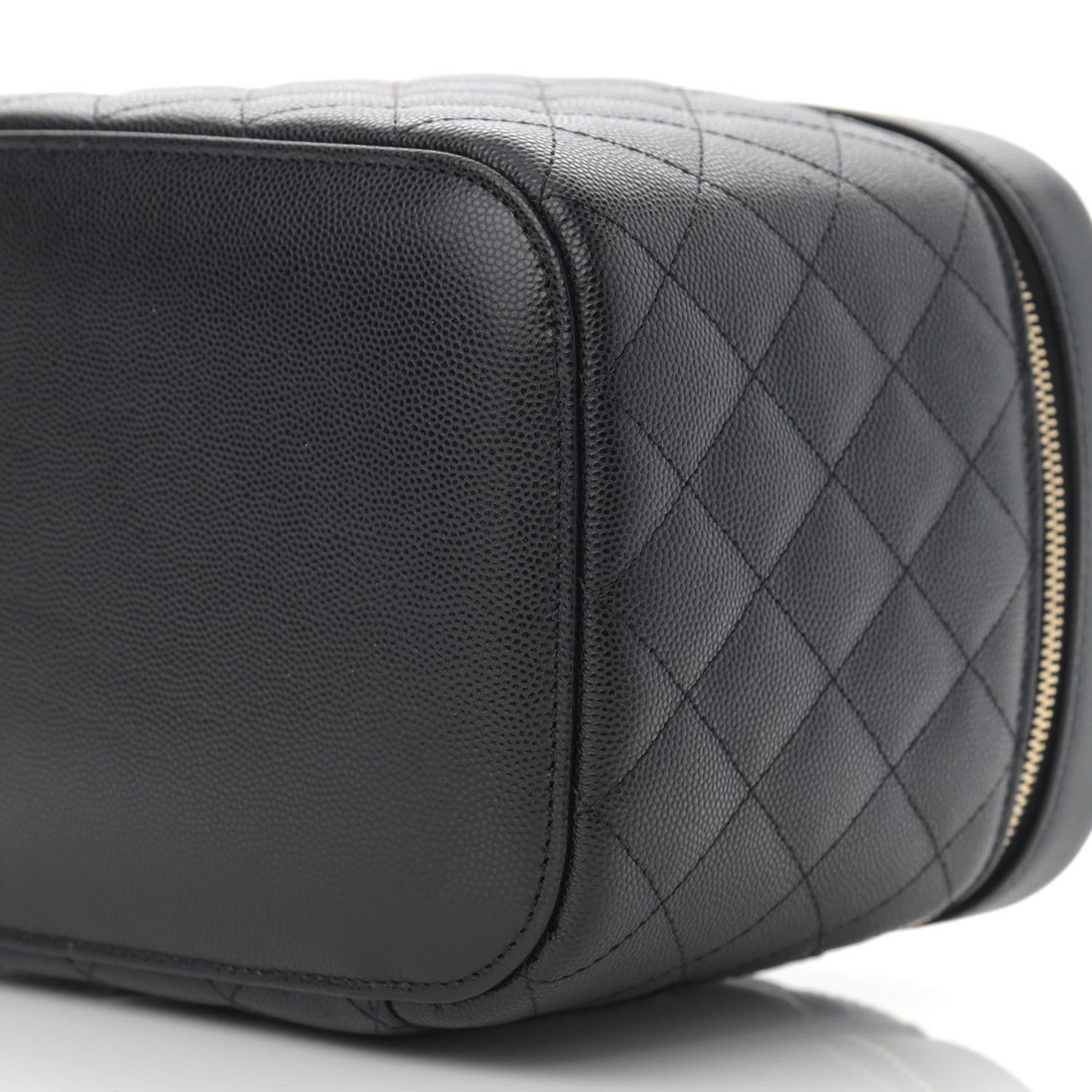 Caviar Quilted Large Vanity Pouch Black