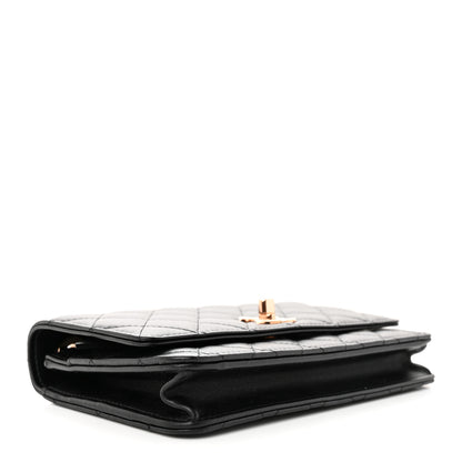 Chanel Lambskin Quilted Trendy CC Wallet On Chain WOC Black 4 of 11