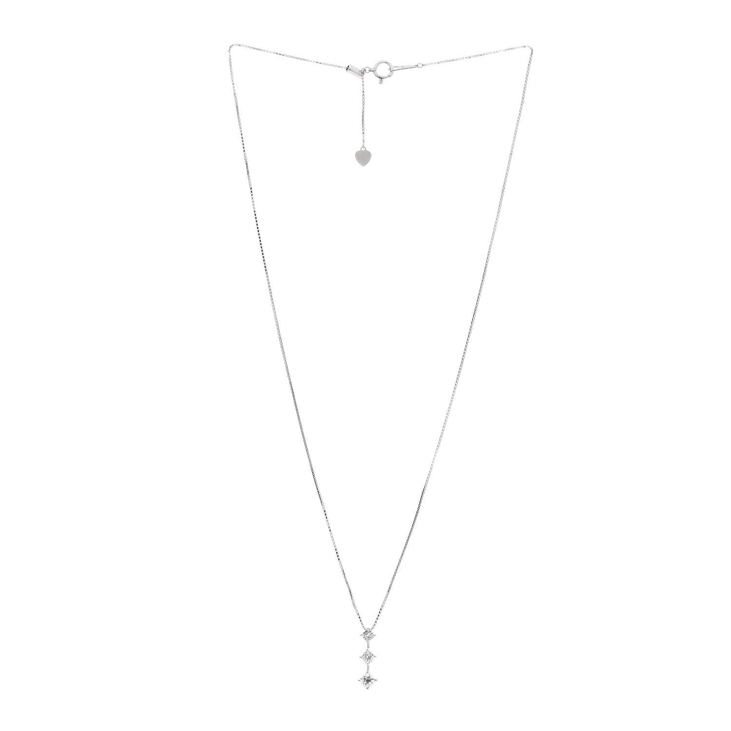 Platinum Diamond .69ctw Graduated Triple Drop Pendant Necklace