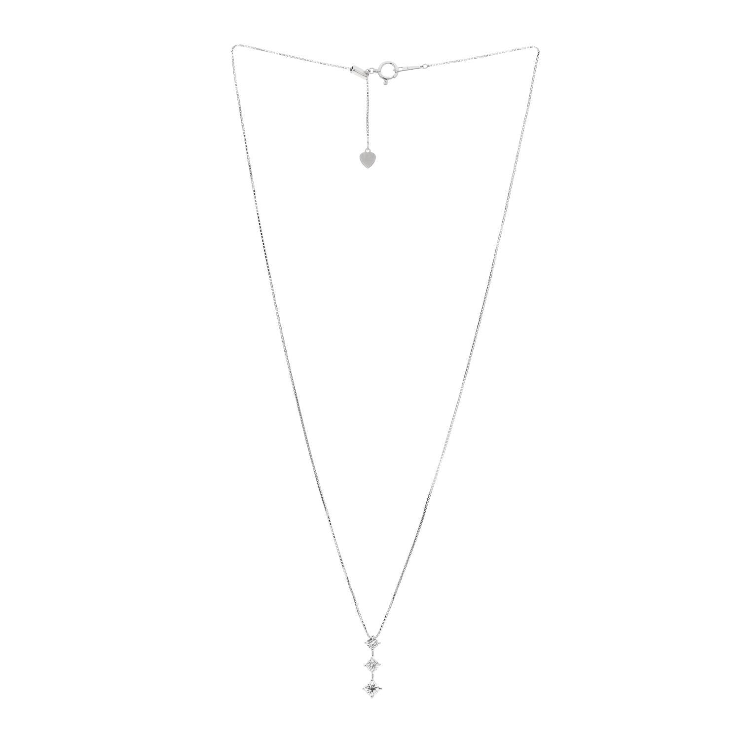 Parker & West by FASHIONPHILE Platinum Diamond .69ctw Graduated Triple Drop Pendant Necklace 3 of 6