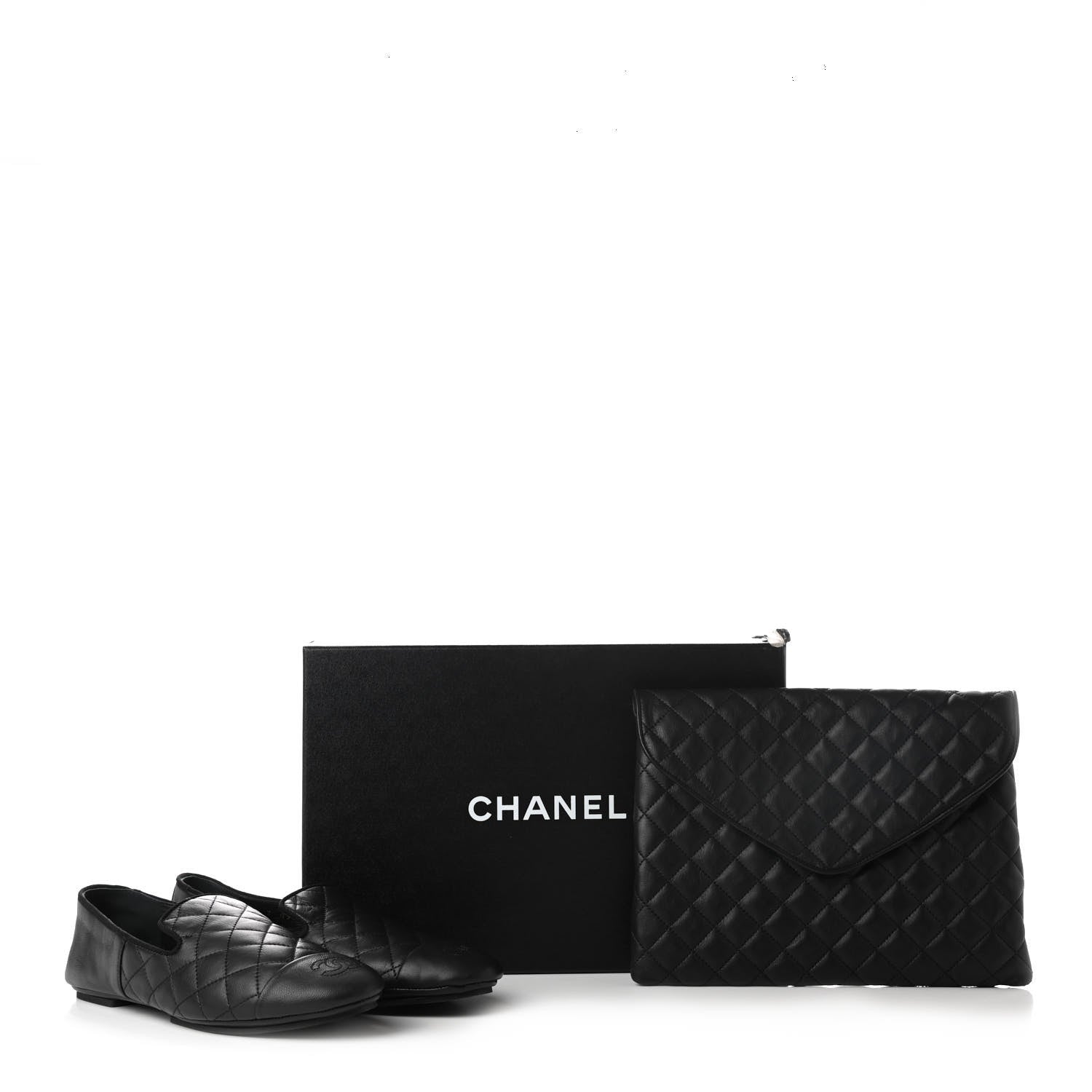 Chanel Lambskin Quilted Cap Toe Slipper With Pouch 37 Black 9 of 9