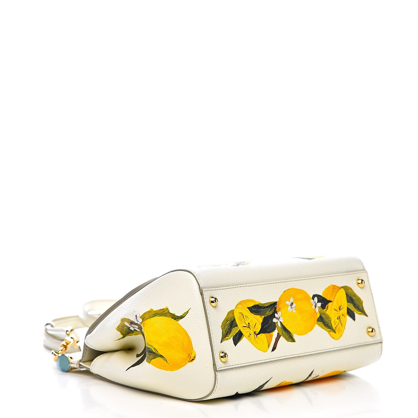 Dauphine Lemon Print Medium Miss Sicily Satchel White