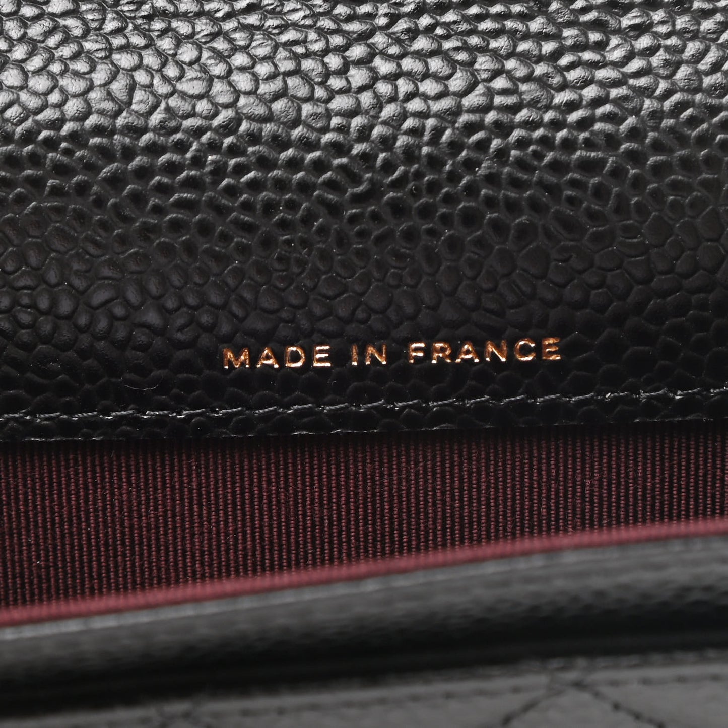 Caviar Quilted Flap Card Holder Wallet Black
