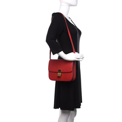 Celine Goatskin Medium Classic Box Flap Bag Carmin 2 of 10